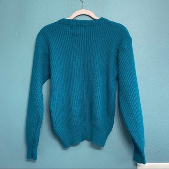 Vintage Saugatuck Company Size Medium Deep Turquoise Crewneck Sweater - Picture 10 of 13